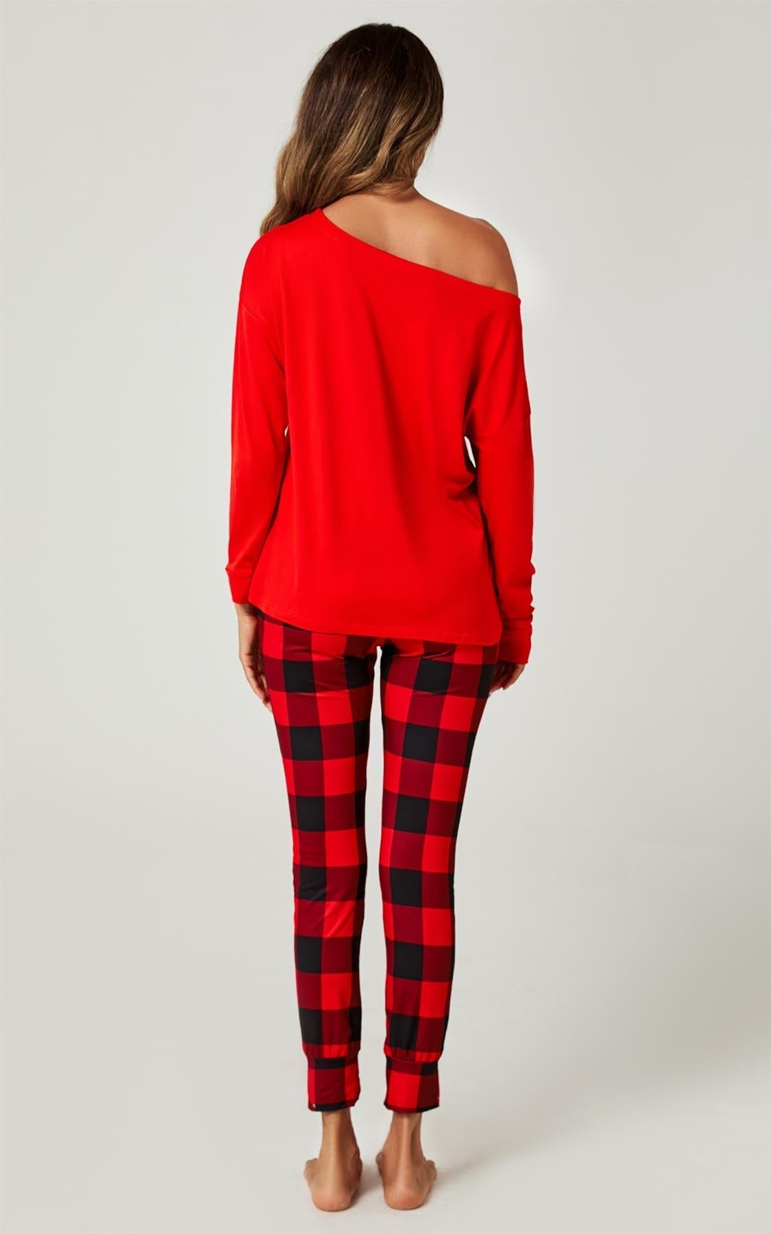 Weihnachts-Co-ord-Set Sweatshirt und Hose in Rot