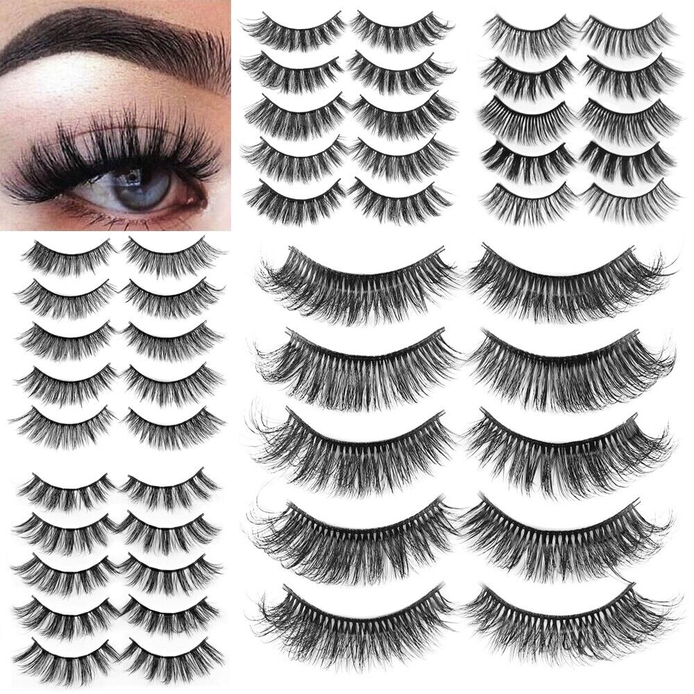 5 Paar 3D Künstliche Falsche Wimpern Faux Lashes Wimpernkranz Eyelashes