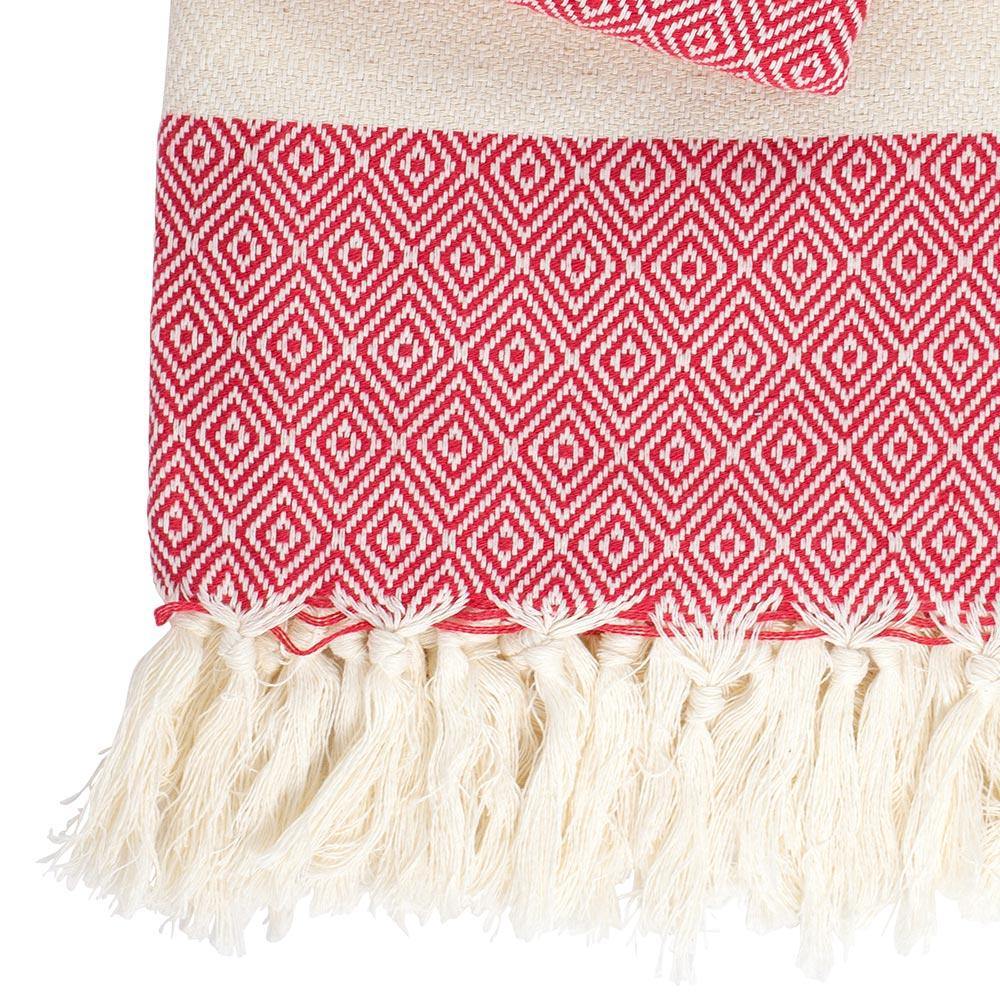 Hamamtuch Charlotte rot - handgewebt