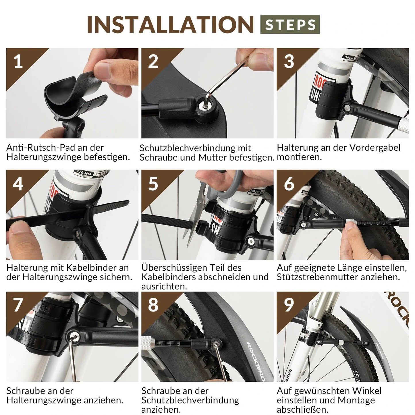 Fahrrad Schutzbleche Set Vorne/Hinten Verstellbare Flexible 26-29 zoll