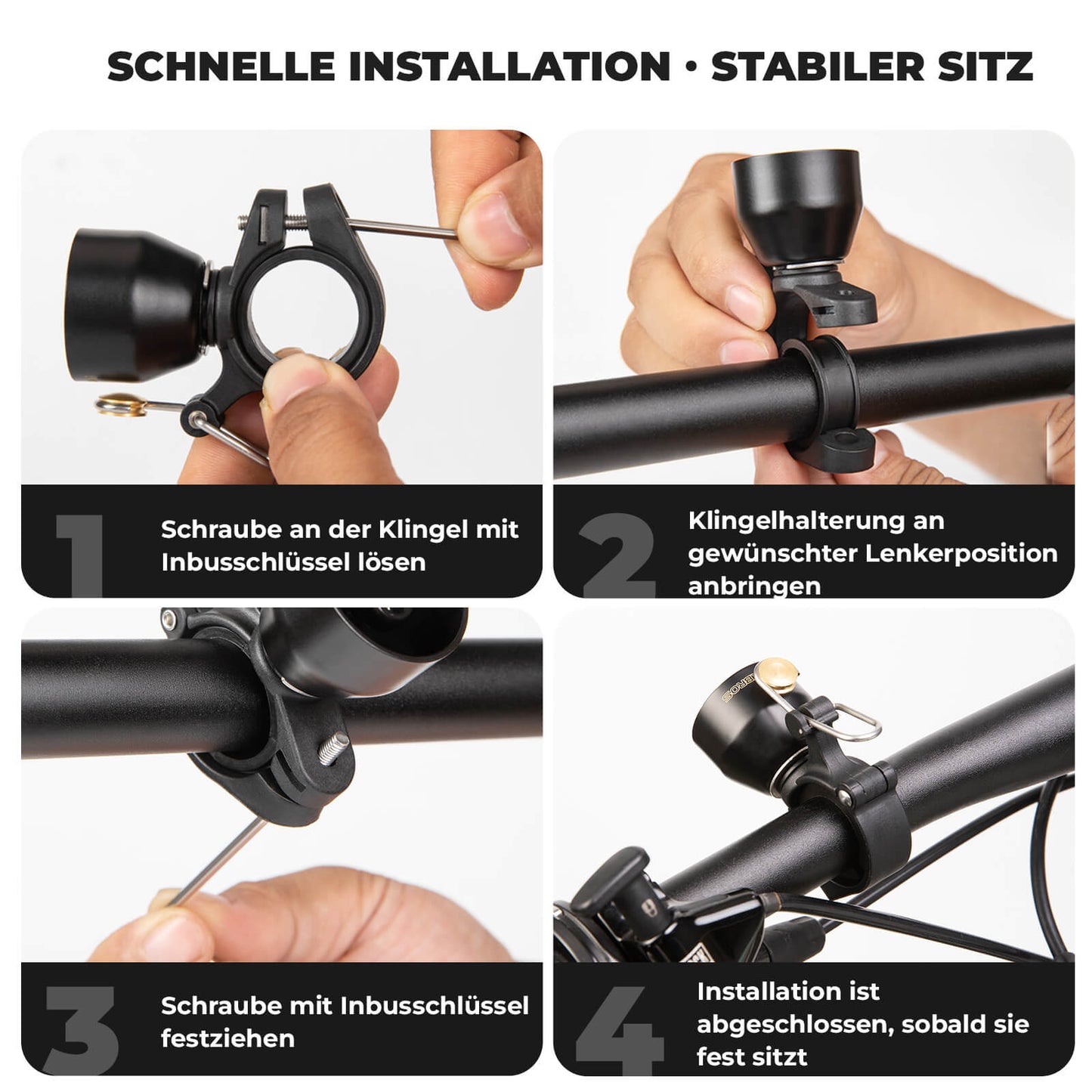 Fahrradklingel Mini 90dB - Kupferlegierung & Universalkompatibel