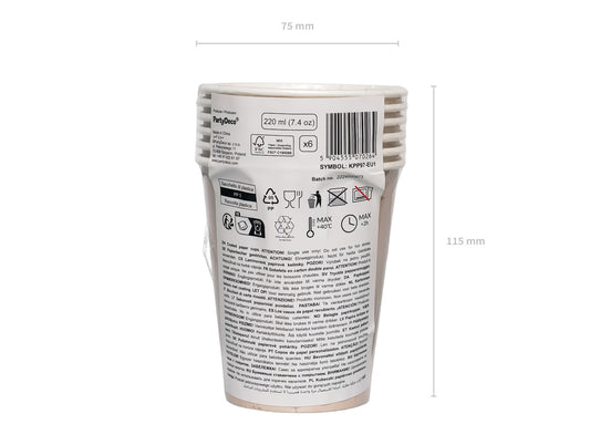 Pappbecher, Sternbecher, Mix, 220 ml (1 VPE / 6 Stk.)