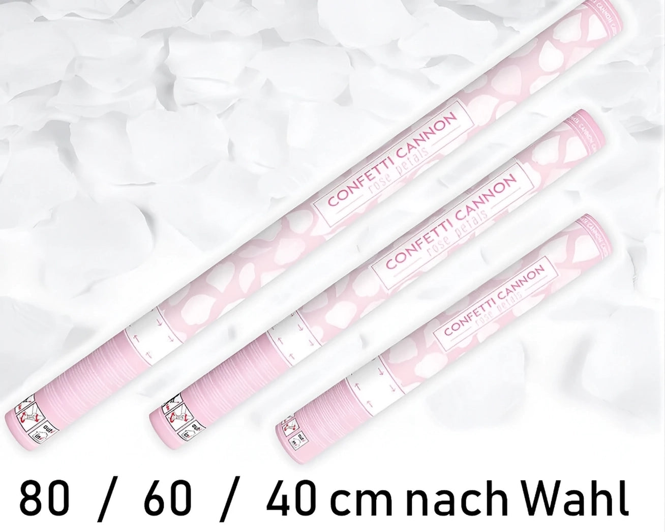 Konfettikanone Konfettiform Rosenblaeeter_weiss