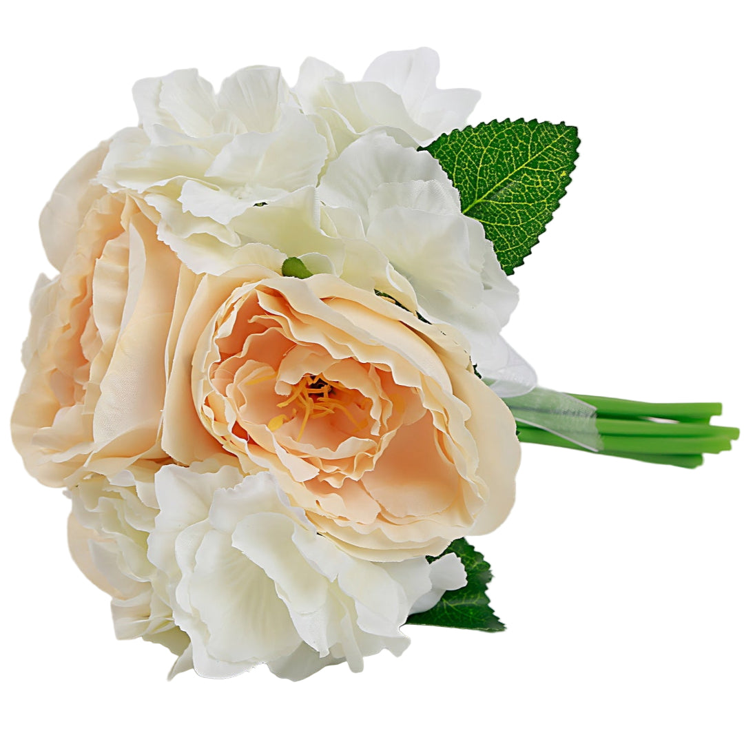 Kuenstlicher Blumenstrauss Pfingstrosen und Hortensien