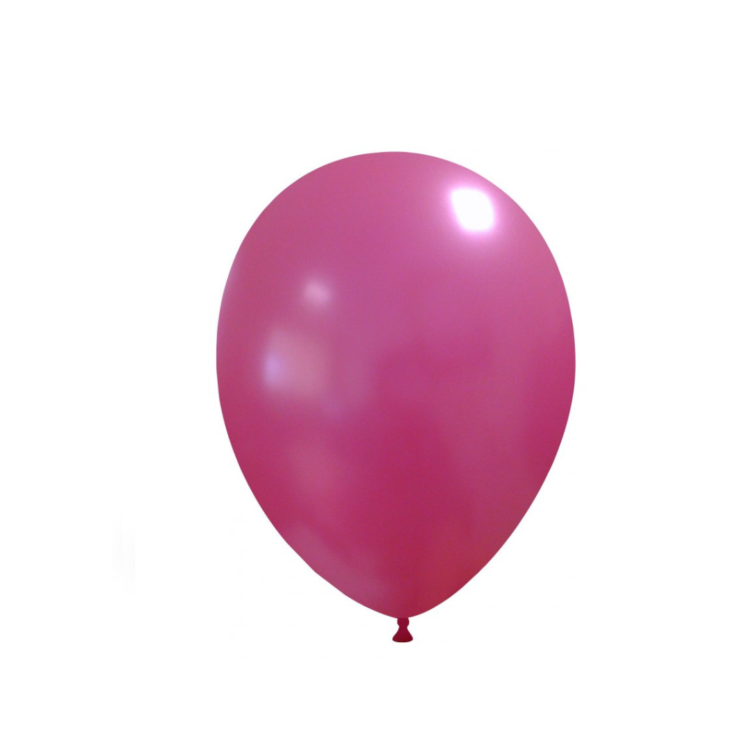 Luftballons Naturlatex | Ø ca. 26 cm (10 Zoll) - Metallic – Fuchsia
