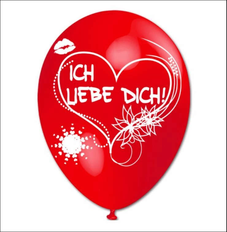 Luftballons Naturlatex | Spruch - Ich liebe dich