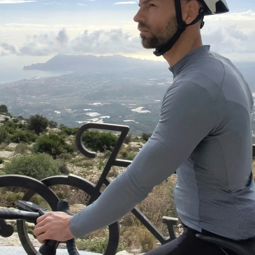 ROAD TO SKY Langarm-Radtrikot Herren Jersey Gelb/Blau