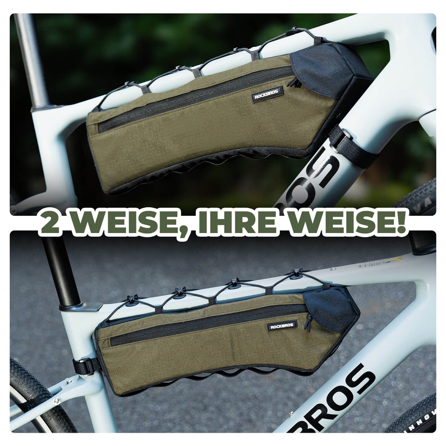 ROCKBROS Fahrrad Rahmentasche Dreiecktasche 1.9L Ultradünn & Schnellzugriff
