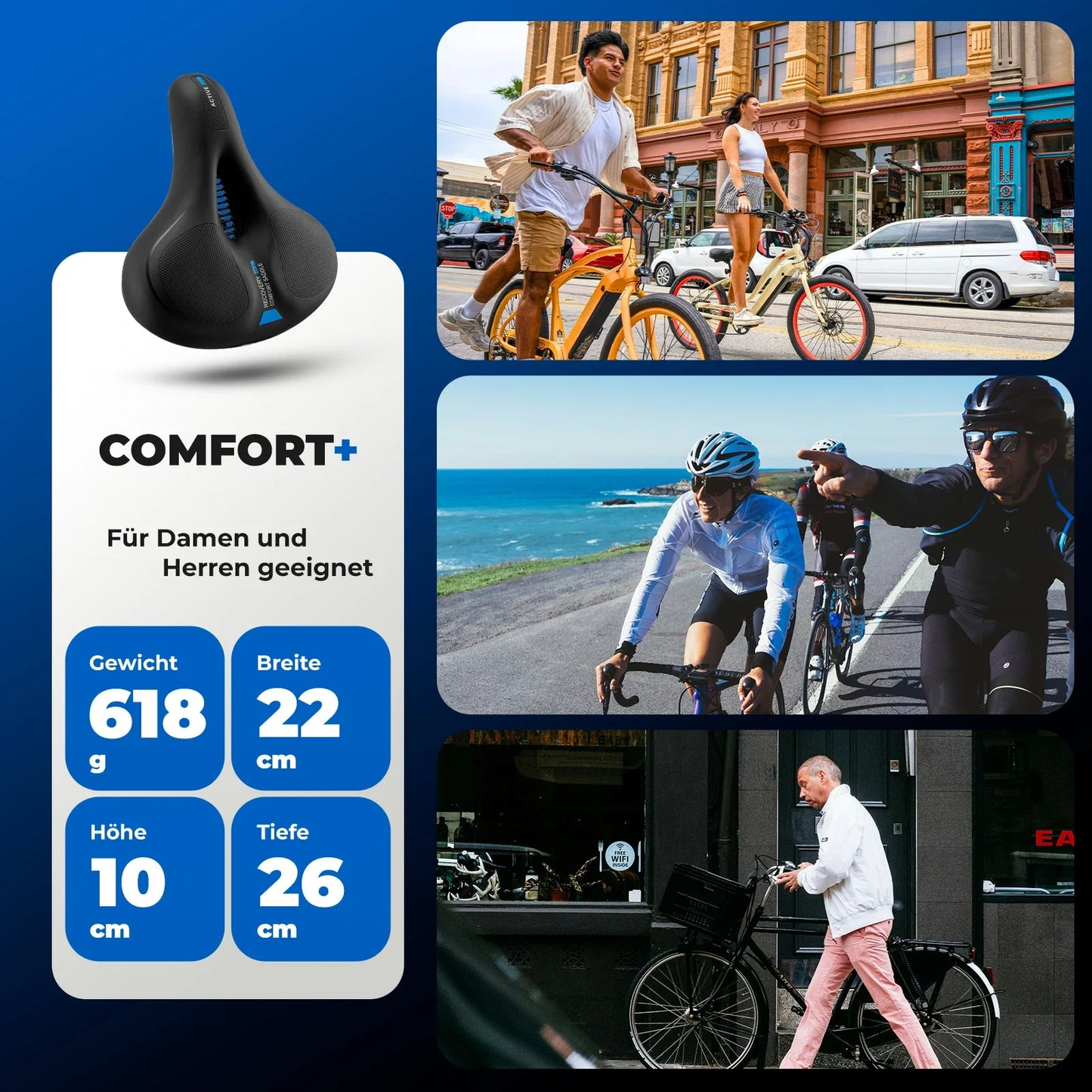 ROCKBROS wasserdicht Fahrradsattel für MTB & Rennrad aus Memory Foam