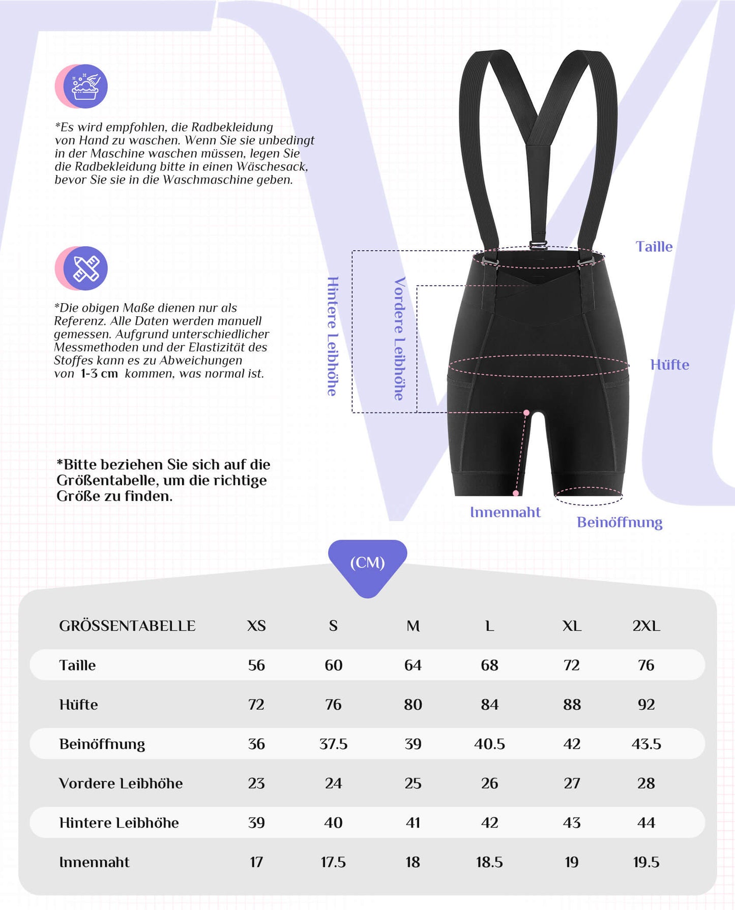 ROCKBROS TVI Fahrradhose Damen mit abnehmbaren Kurz Radsport Trägerhose