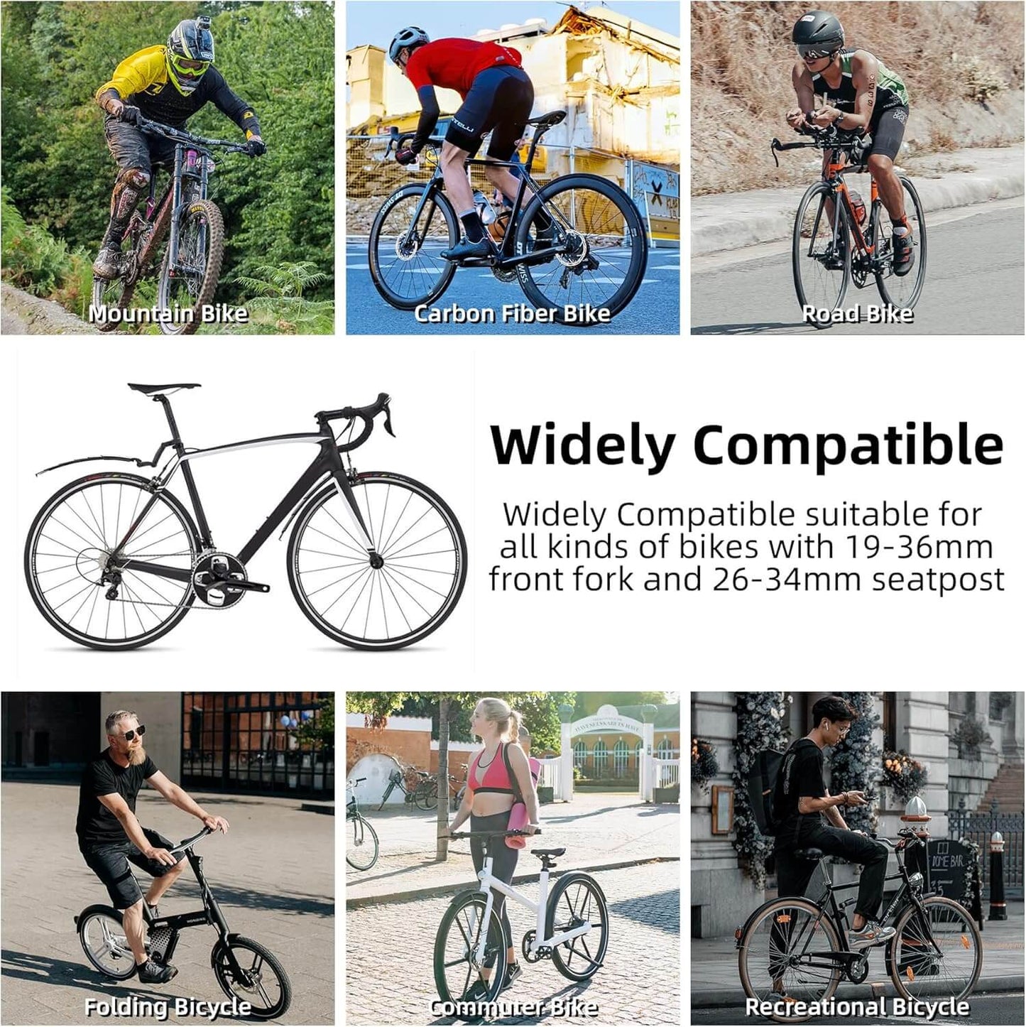 Fahrrad Schutzblech Set Vorne/Hinten Verstellbar