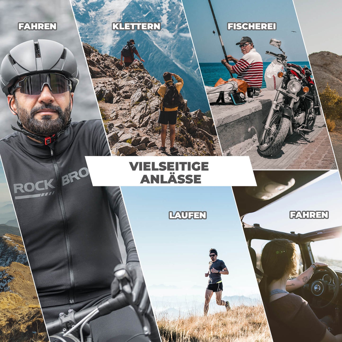 ROCKBROS Fahrradbrille Polarisiert Sportbrille winddichte Sonnenbrille UV400 Schutz