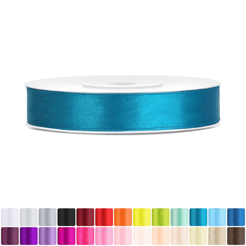 Geschenkband Satin | 25 m x 12 mm Türkisblau