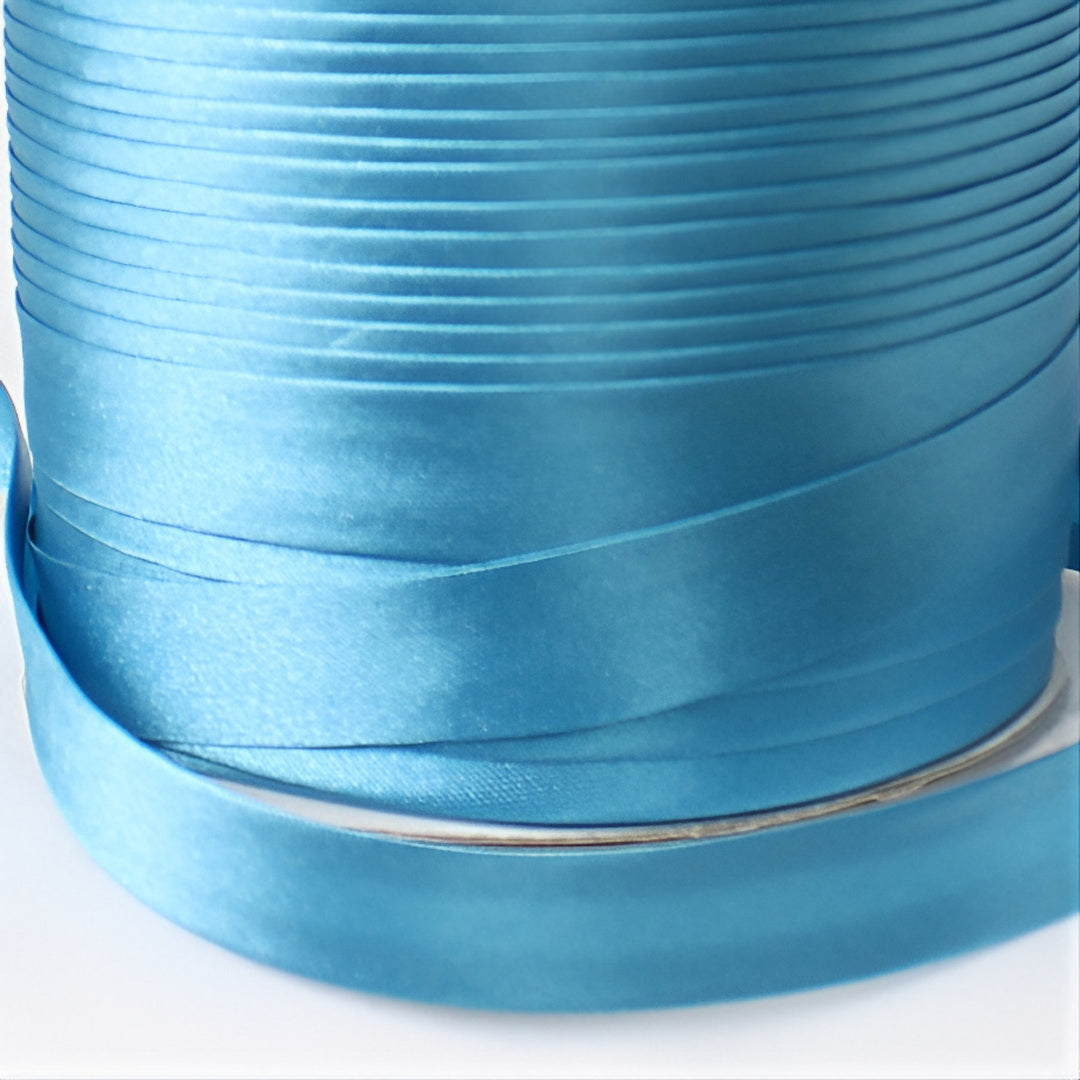 Satin Schrägband | Breite 15 mm - gefalzt