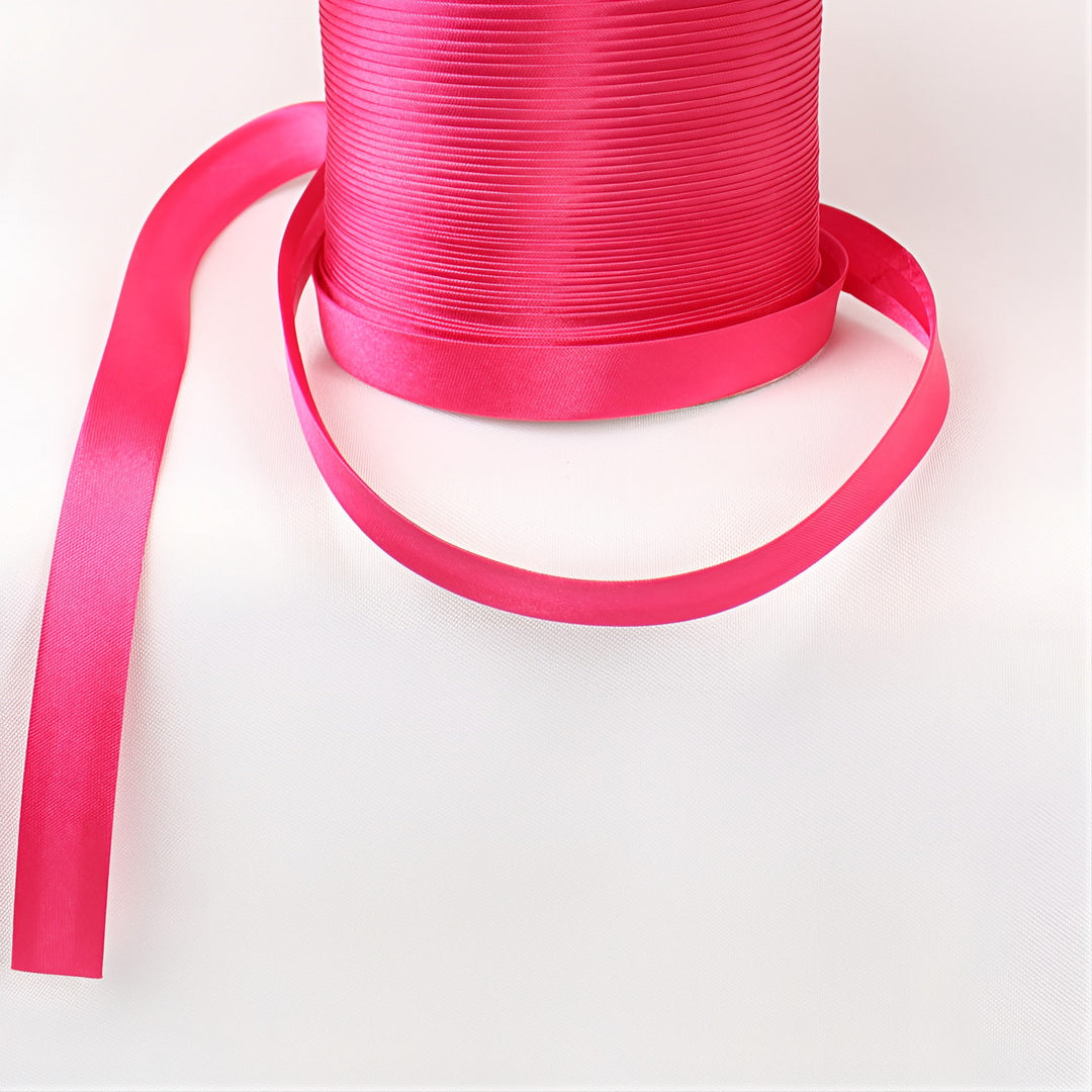 Satin Schrägband | Breite 15 mm - gefalzt