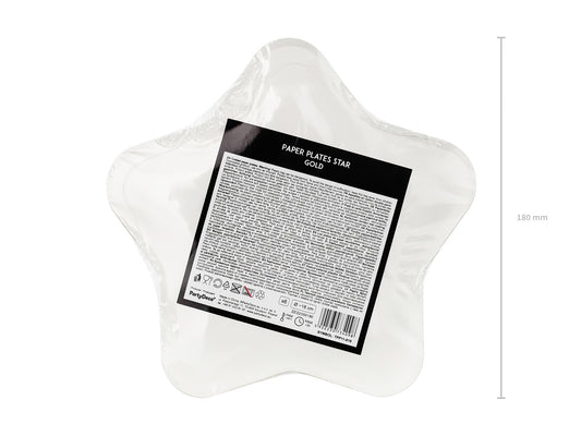 Teller Stern, gold, 18cm (1 VPE / 6 Stk.)