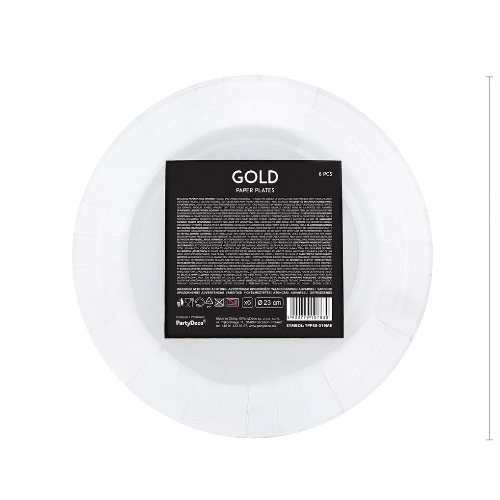 Pappteller, Teller, gold, 23cm (1 VPE / 6 Stk.)
