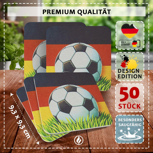 50 Bierdeckel Fußball Deutschland, EM Party Deko Public Viewing