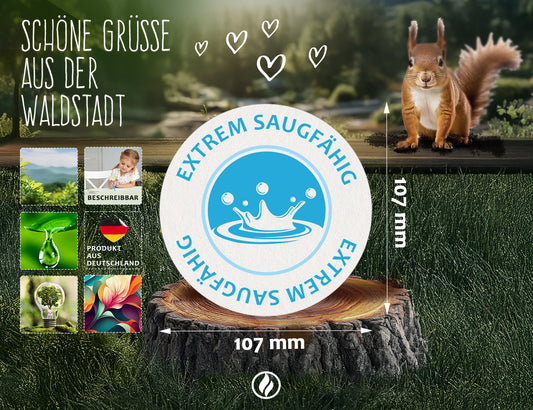 50 Bierdeckel Schön, dass du da bist Herzmotiv, Herzfunke True Heart