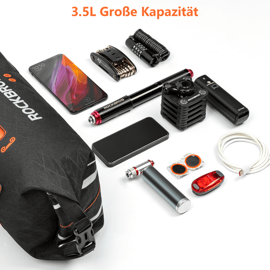 ROCKBROS Fahrrad Rahmentasche wasserdichte Dreiecktasche 3,5L Schwarz