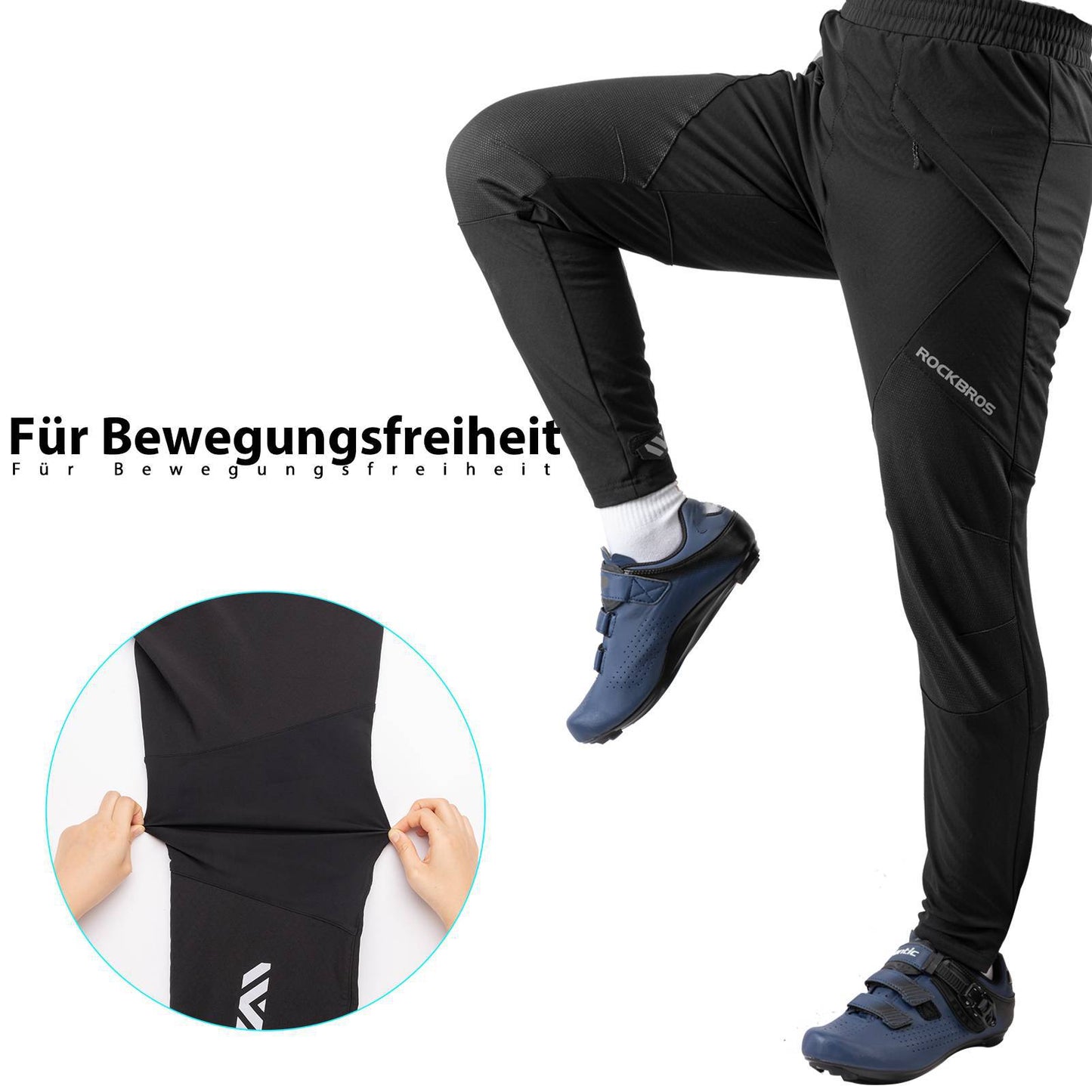 ROCKBROS Winter Radlerhose Herren Lange Fahrradhose Warm Fleece