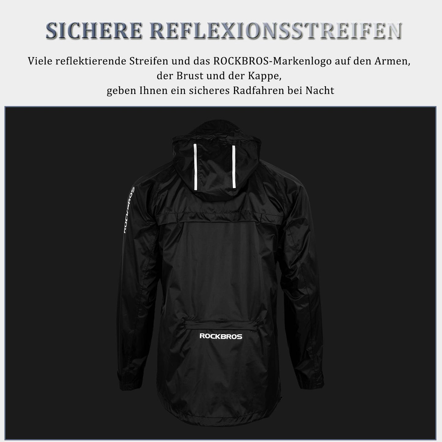 ROCKBROS Radsport Regenjacke Herren Wasserabweisend Leicht Fahrradjacke
