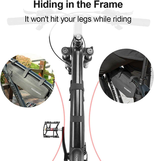 ROCKBROS 3L Wasserabweisend Rahmentasche Dreiecktasche Schwarz