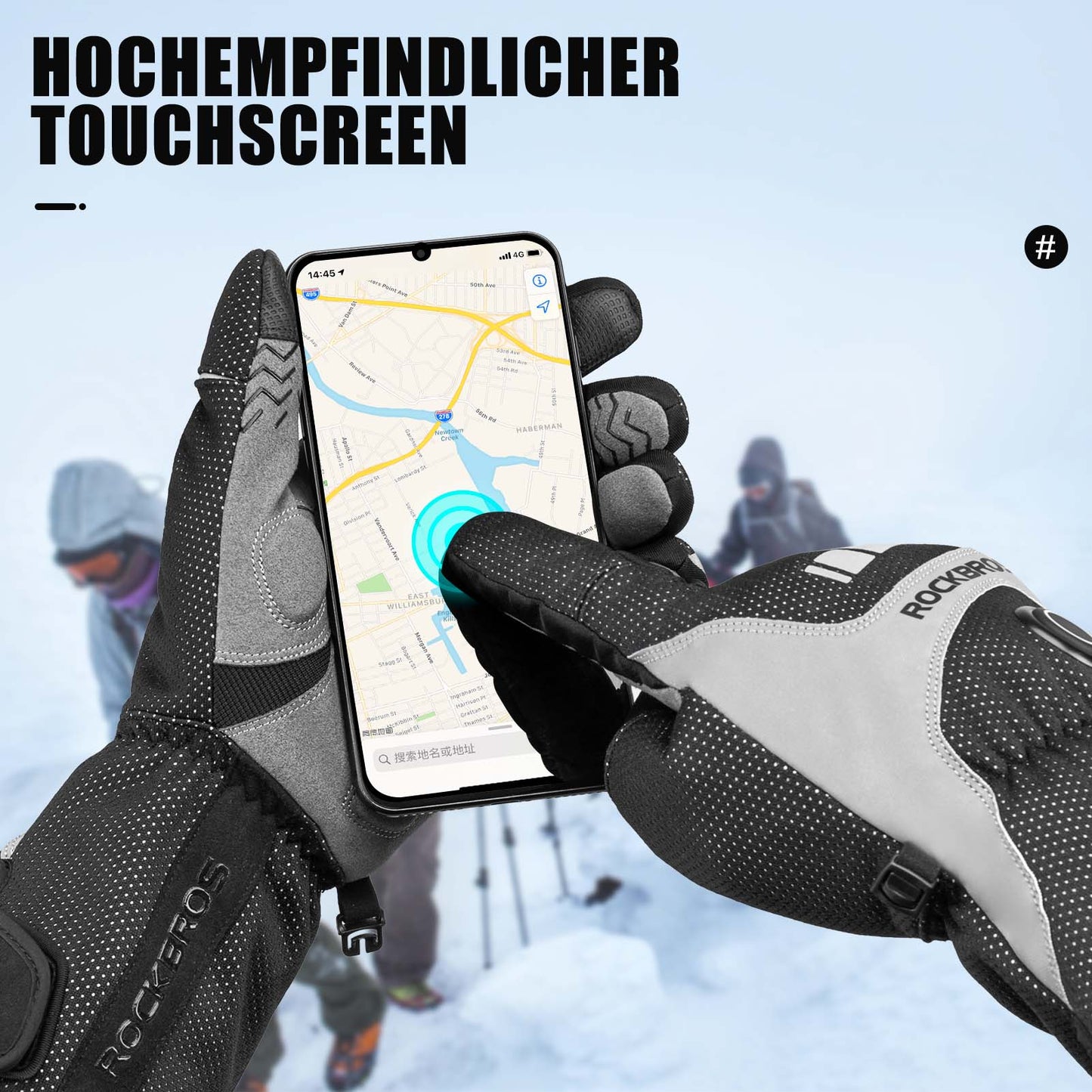 ROCKBROS Winter Beheizte Fahrradhandschuhe Wiederaufladbare Handschuhe M-XL