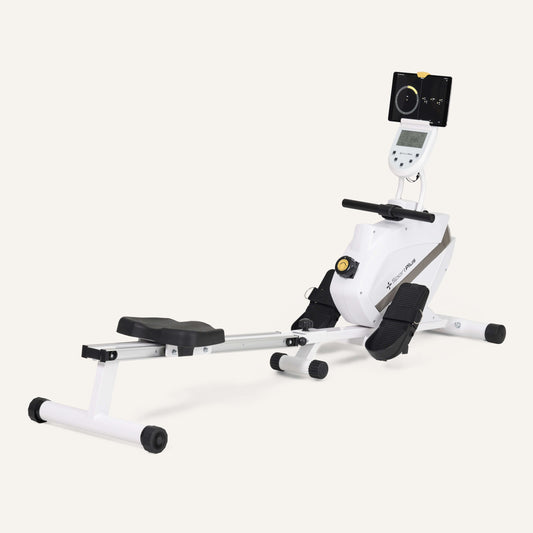 Magnetisches Rudergerät | App-Kompatibilität | 8 manuelle Widerstandsstufen | klappbar | weiß