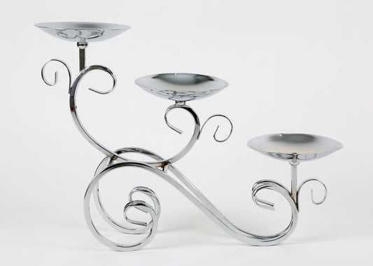 Kerzenständer Kerzenhalter  Metall, Kristall 3-armig