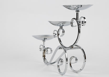 Kerzenständer Kerzenhalter  Metall, Kristall 3-armig