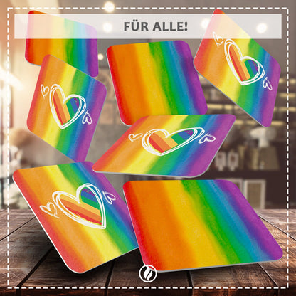 50x LGBTQ+ Regenbogen Bierdeckel