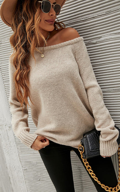 Comfy Jumper Top In Beige