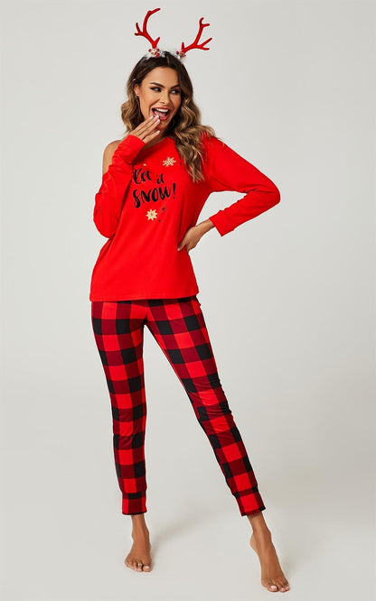 Weihnachts-Co-ord-Set Sweatshirt und Hose in Rot