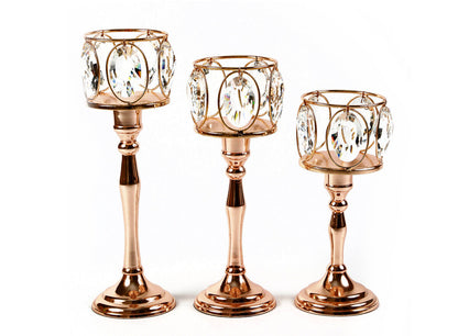 Kerzenständer Kerzenhalter Teelichthalter silber rotgold schwarz Metall Glas