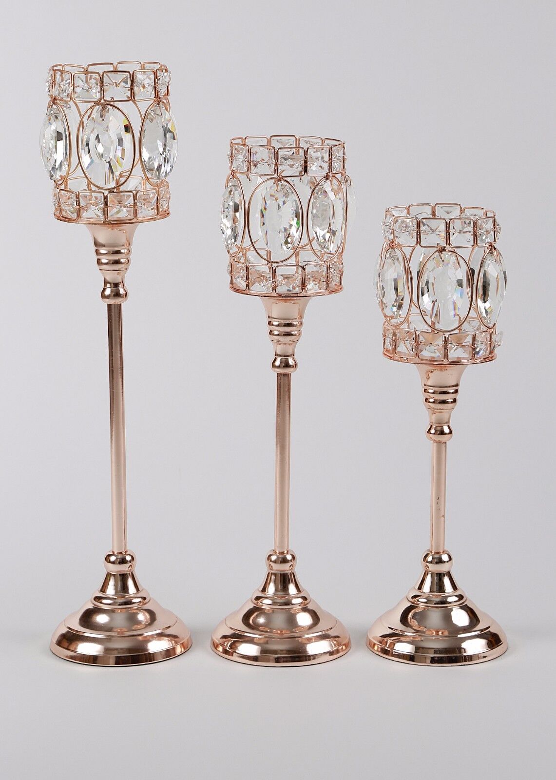 Kerzenständer Kerzenleuchter Kerzenhalter rosegold, silber, schwarz auf weißem Hintergrund