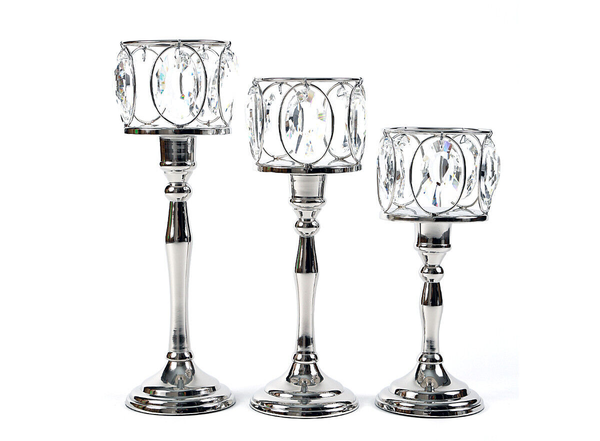 Kerzenständer Kerzenhalter Teelichthalter silber rotgold schwarz Metall Glas
