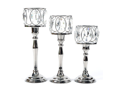 Kerzenständer Kerzenhalter Teelichthalter silber rotgold schwarz Metall Glas