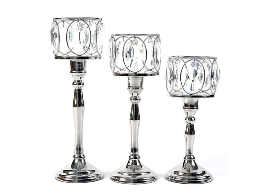 Kerzenständer Kerzenhalter Teelichthalter silber rotgold schwarz Metall Glas