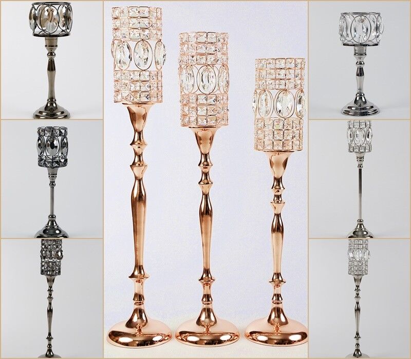 Kerzenständer Kerzenhalter silber, rosegold. schwarz. Metall Glas