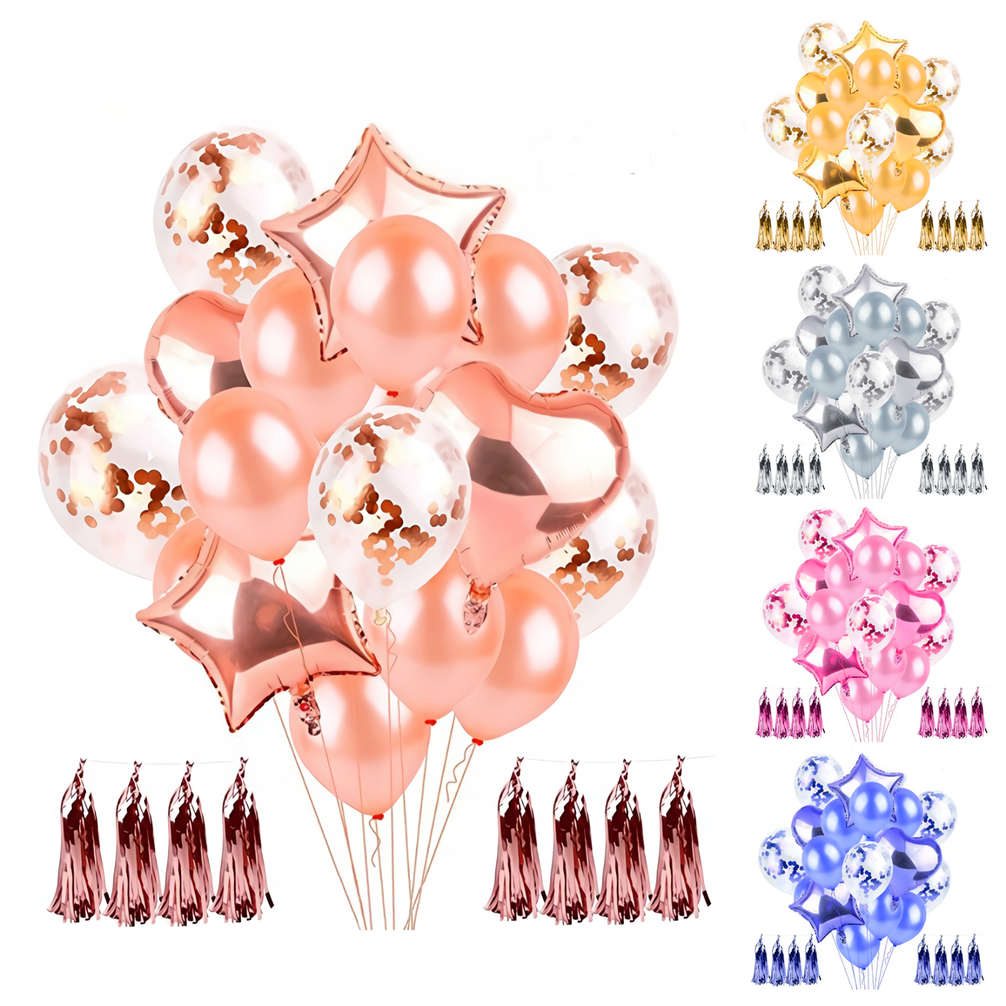 Konfetti Luftballon Sets | Verschiedene Farben und Designs