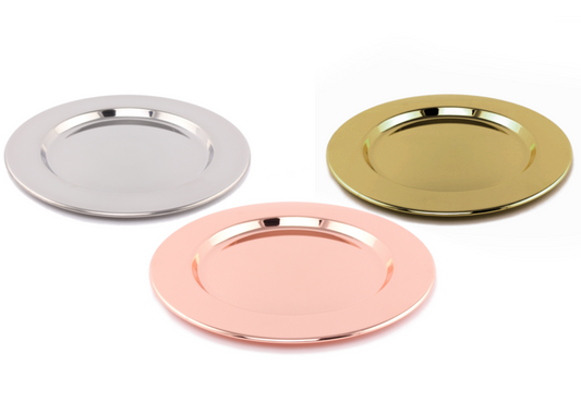 Platzteller Dekoteller Edelstahl (410) Ø 30 cm Farbe Silber Rosegold Gold B-Ware