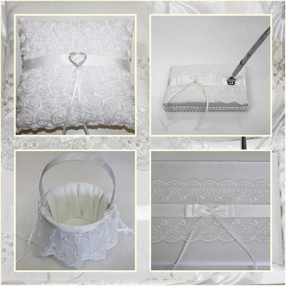 Ringkissen, Gästebuch, Stifthalter, Körbchen, Set Hochzeit