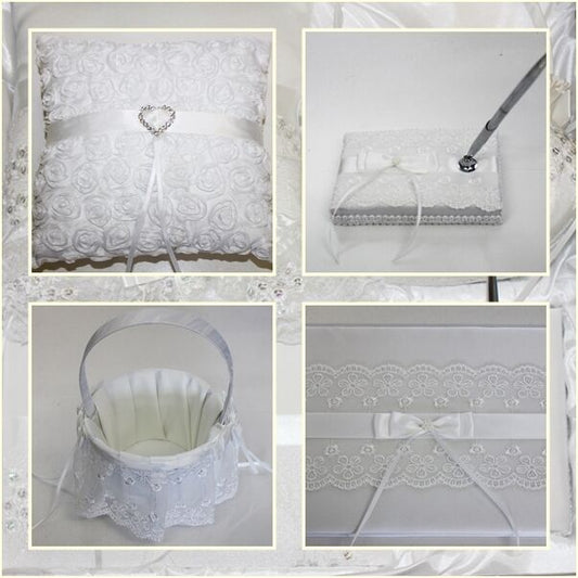Ringkissen, Gästebuch, Stifthalter, Körbchen, Set Hochzeit