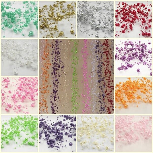 Perlengirlande ca. 1 m verschiedene Farben Hochzeit Tischdeko