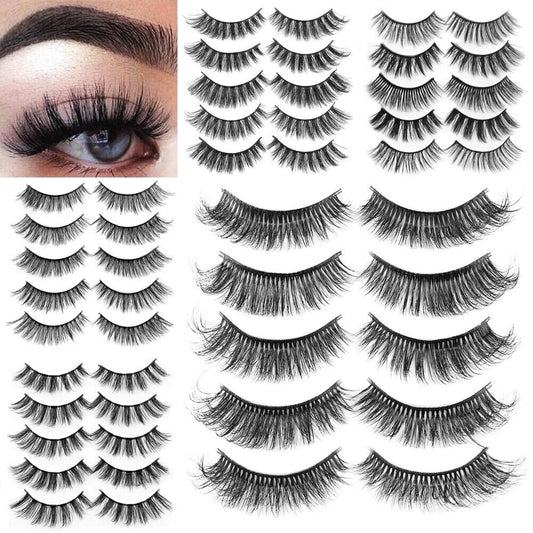 5 Paar 3D Künstliche Falsche Wimpern Faux Lashes Wimpernkranz Eyelashes