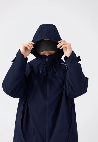 Hooded Jacket Windproof Outerwear In Navy