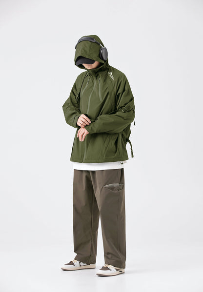 Hooded Jacket Windproof Outerwear in Olive