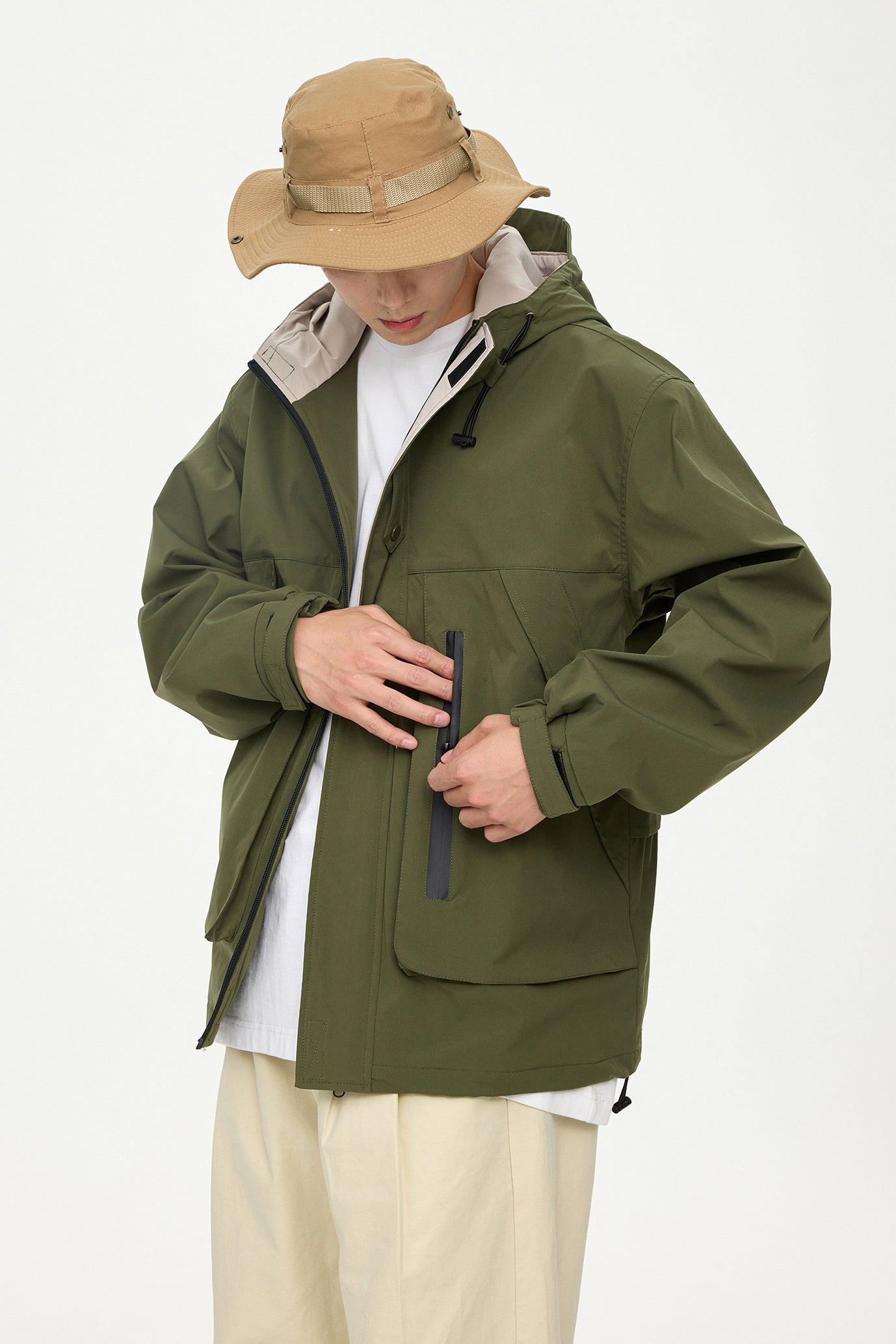 Men's Waterproof Jacket in Olive