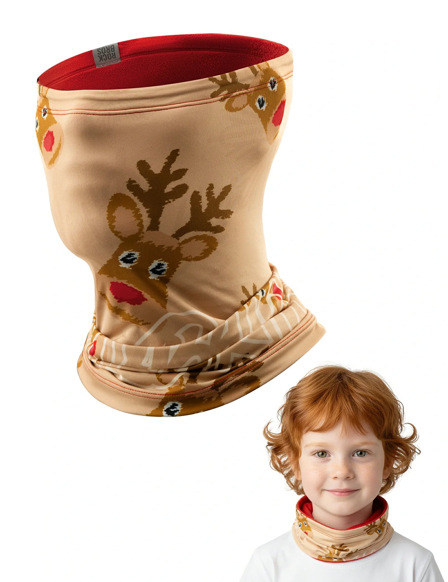 2-in-1 Kinder Halstuch & Mütze Doppelseitig Schlauchschal Wärmende Halswärmer Multifunktionstuch